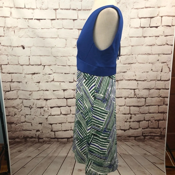 Anthropologie HD in Paris Ardmore Dress Sleeveless Surplice Blue Green Size US 8 - Picture 6 of 8